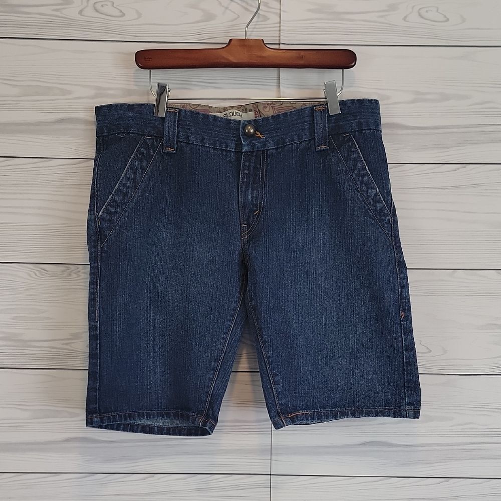 Levi's 504 Slouch Blye Denim Bermuda Shorts Womens Size 15